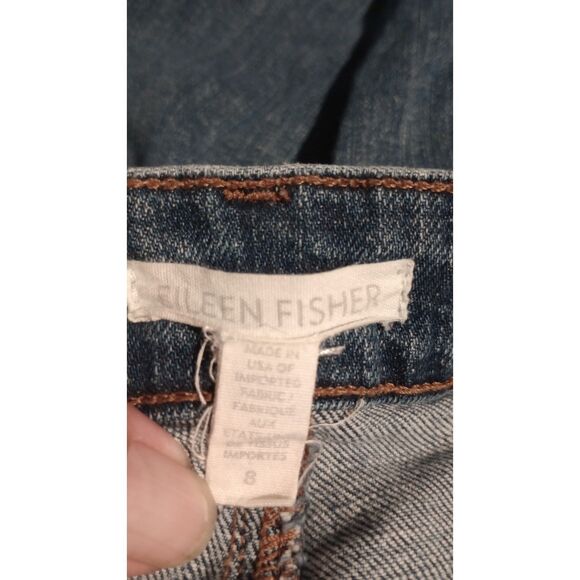 Eileen Fisher Women's Size 8 Straight Leg Blue Jeans - Picture 7 of 8